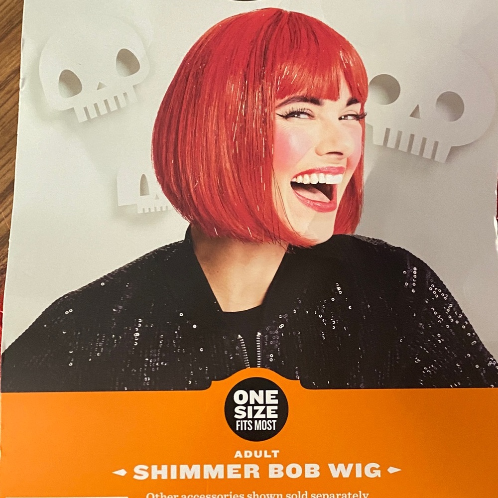 Shimmer Light Up Bob Wig in Vibrant Red